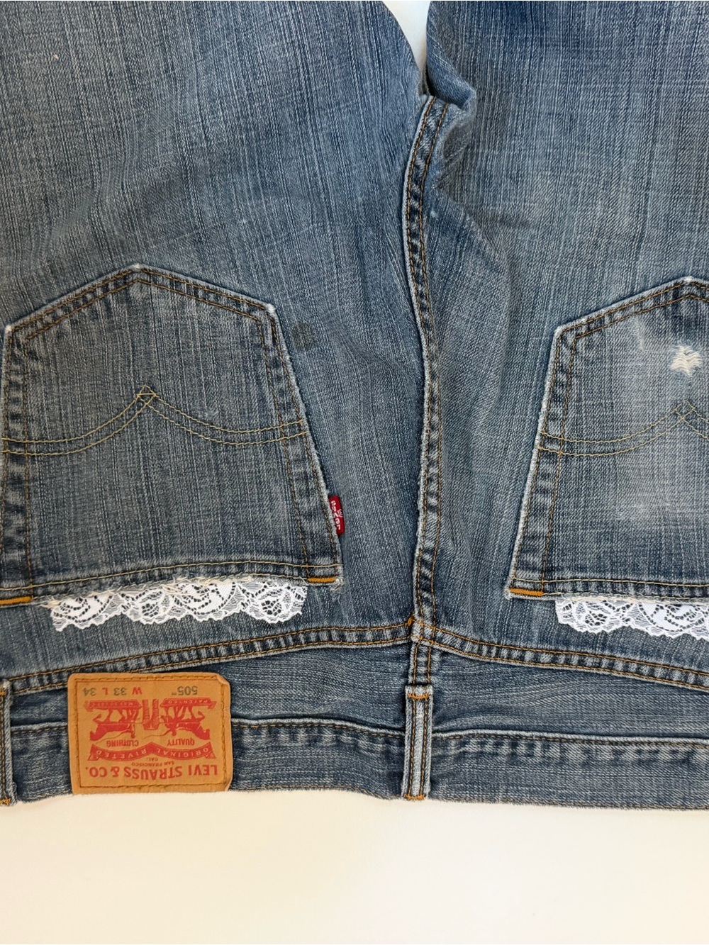 Levi's Baggy Jeans with Lace Trim